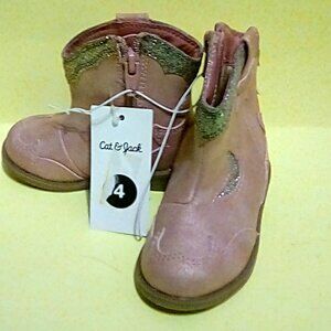 Cat & Jack pink sparkly cowboy boots size 4